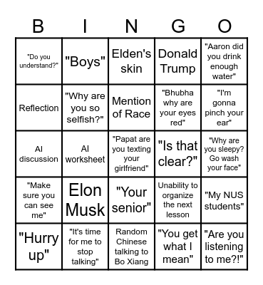 Online EBC Bingo! Bingo Card