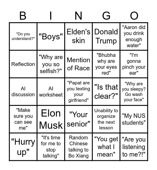 Online EBC Bingo! Bingo Card