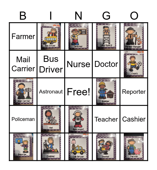 Community Helpers Bingo Card