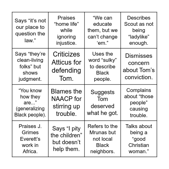 Hypocrisy Tea BING) Bingo Card