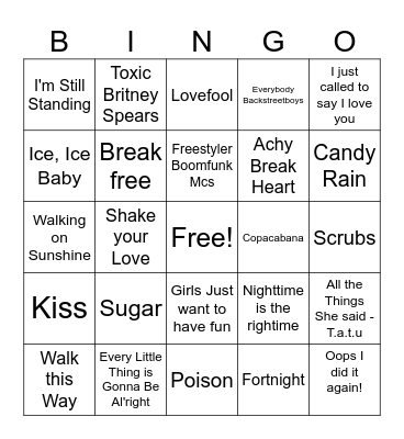 Music! Music! Music Bingo Card