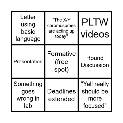 A Day of MI Bingo Card