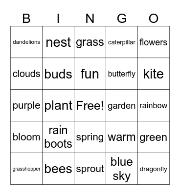 SPRING Bingo Card