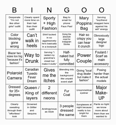 Spot the Drama Bingo Card