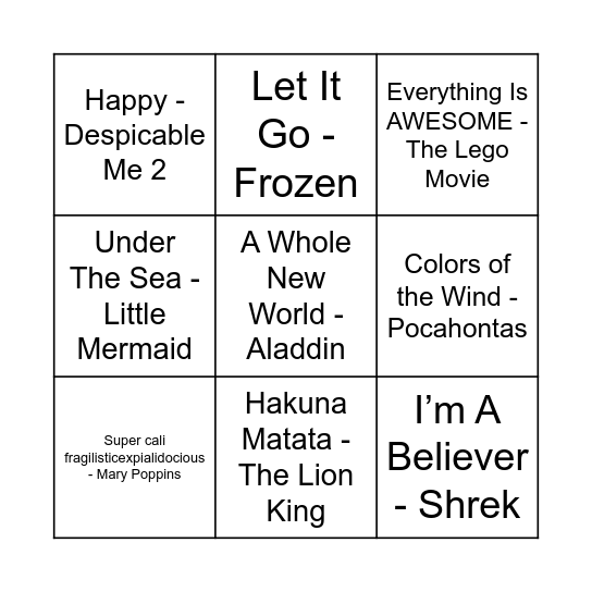 "Will Someone Think Of The Children" Bingo Card