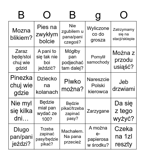 Bolcowe bingo Card