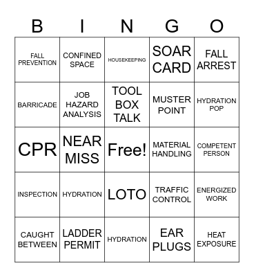 SAFETY WEEK BINGO Card