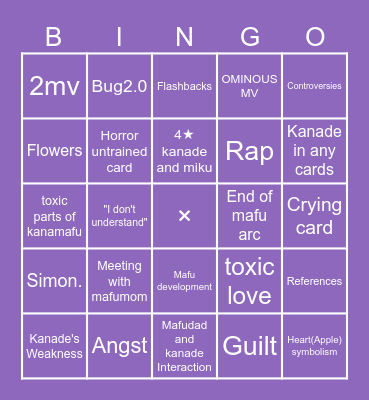 Mafu6 Bingo Card