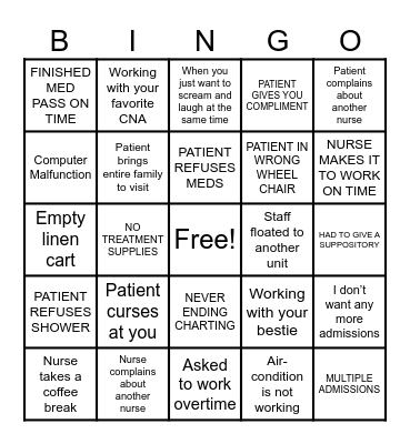 NURSES WEEK BINGO Card