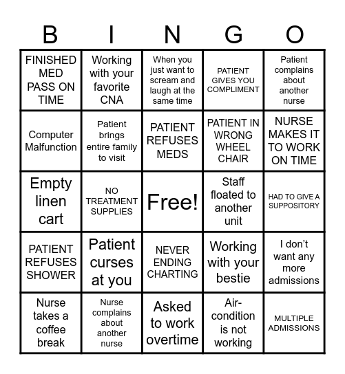 NURSES WEEK BINGO Card