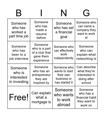 NETWORKING !!! Bingo Card