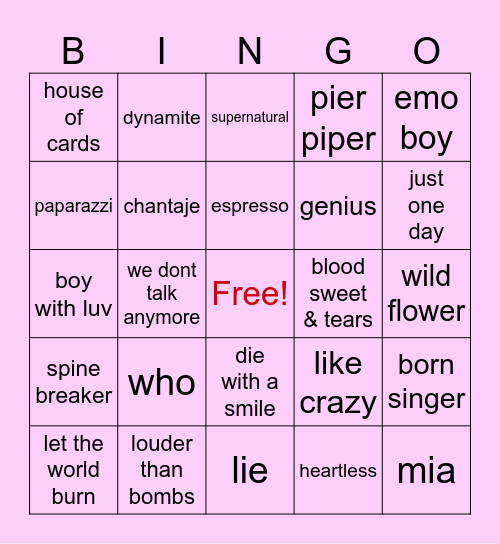 EmaJM13 Bingo Card