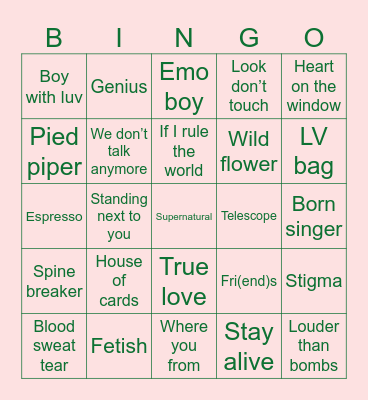 Sarvn Bingo Card