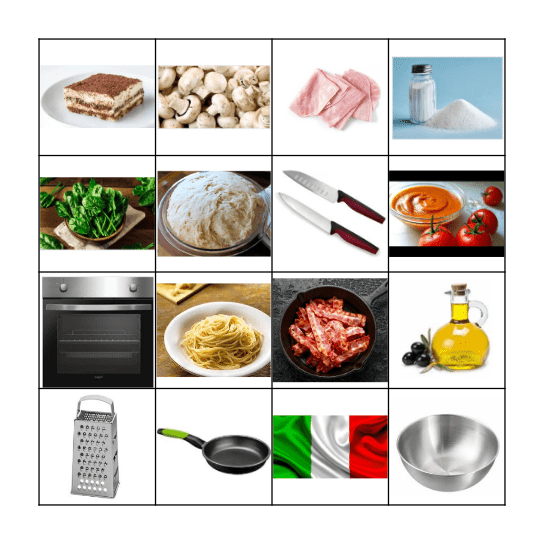 COMIDA ITALIANA Bingo Card