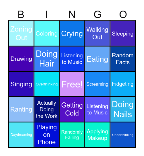 In Class Bingo Card