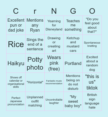 CORINGO Bingo Card