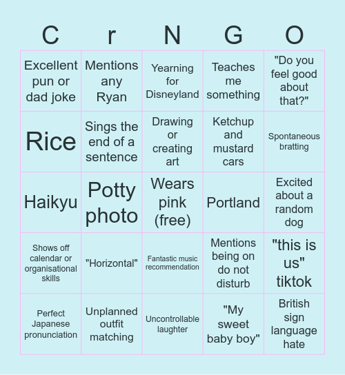 CORINGO Bingo Card