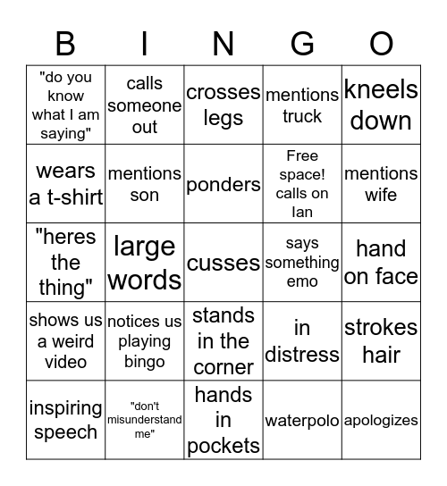 McAllister Bingo;)))) Bingo Card
