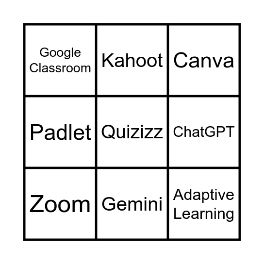 EdTech Bingo Card