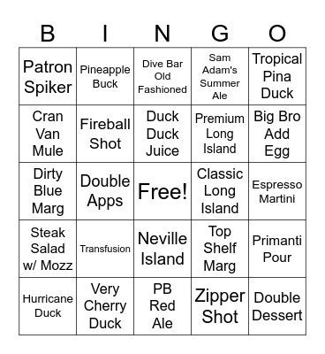 Server Bingo! Bingo Card