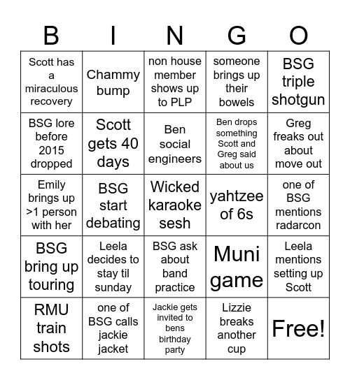 HOECHELLA Bingo Card