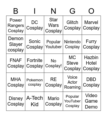 Lvl Up Expo Bingo Card
