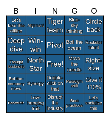 Executive Bingo Card