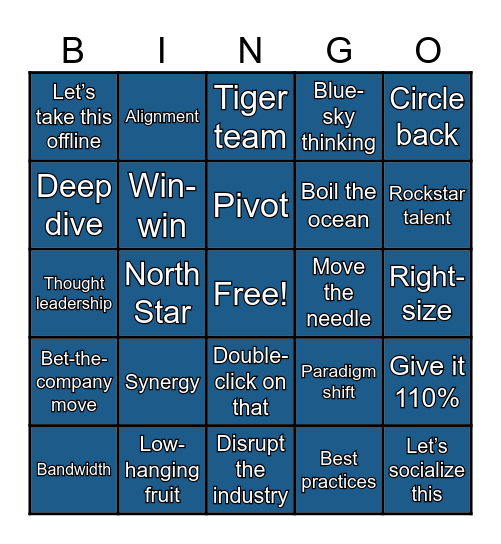 Executive Bingo Card