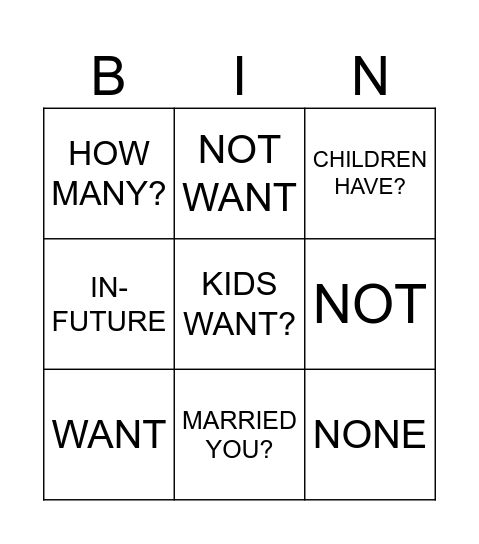 11/6 Vocab Bingo Card