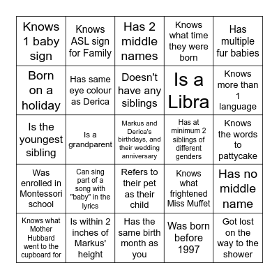 Find the guest Bingo Card