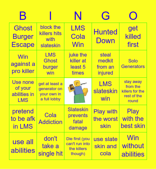 Forsaken Bingo: Noob Bingo Card