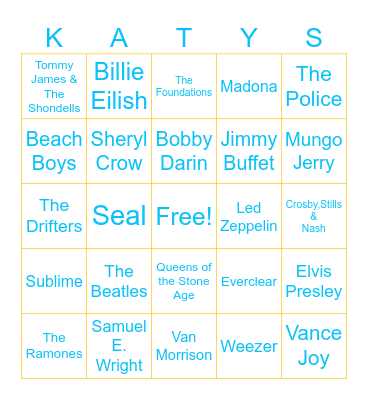 Mermaid Round Bingo Card