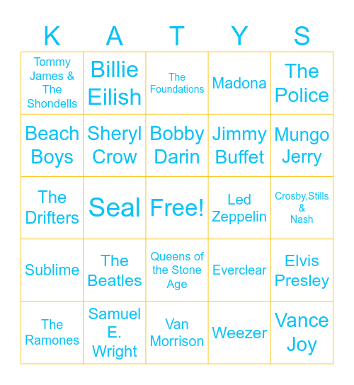 Mermaid Round Bingo Card