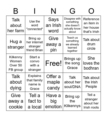 IRELAND WITH MYRA! Bingo Card