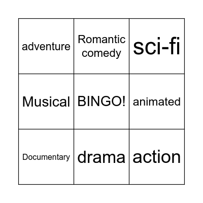 movies Bingo Card