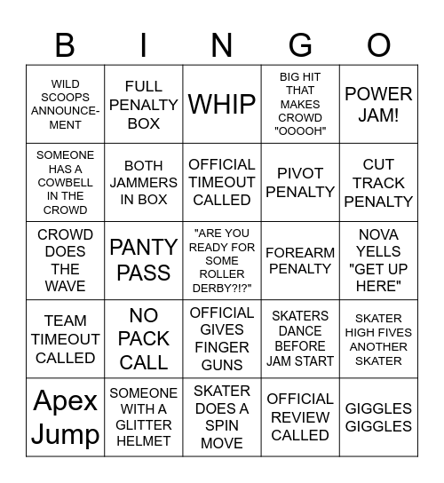 Rage City BINGO!! Bingo Card