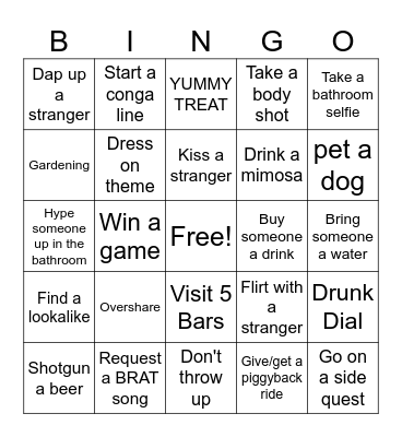 Mimosa Crawl Bingo Card