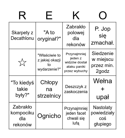 Rekonstrukcya Bingo Card