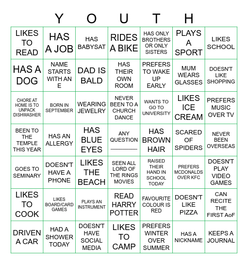 Narangba & Burpengary Bingo Card