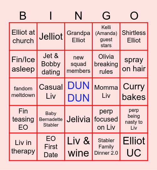 Season 26/5 Bingo Card
