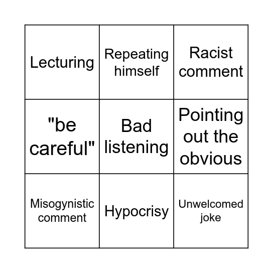 dad bingo Card
