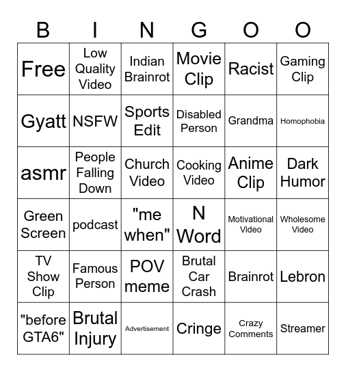IG Reel BingoS Bingo Card
