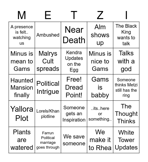 Finally on the road! Bingo Card