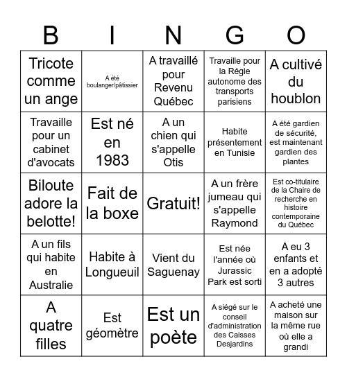 Apprenez à connaître les invités Bingo Card