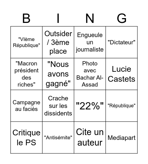 Chonchon le Ronchon Bingo Card