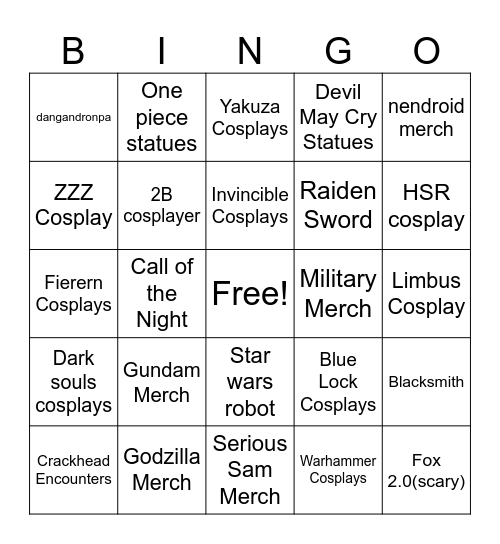 Expo Bingo Card
