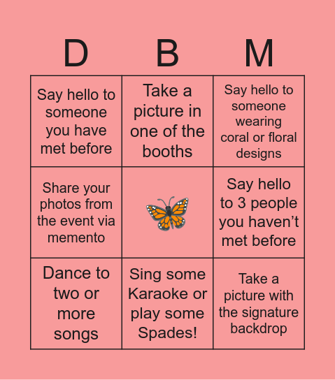 Danie’s 30th Icebreakers Bingo Card