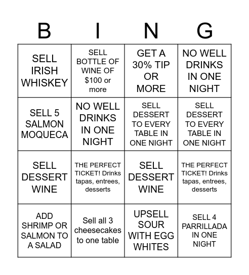 SERVER BINGO Card