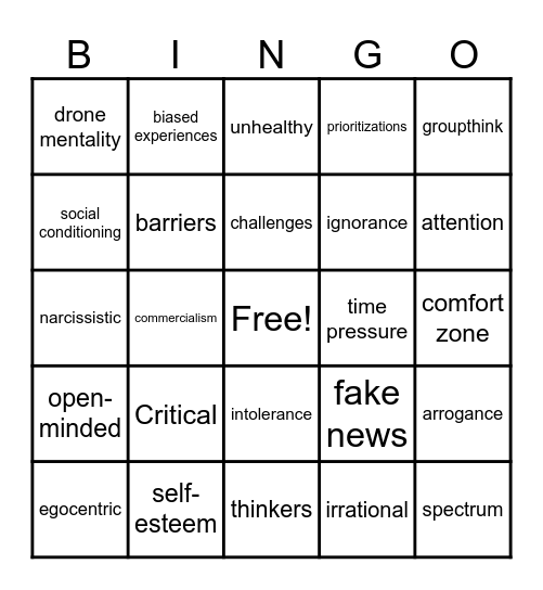 BING-IT ON! Bingo Card