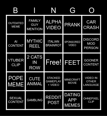 REELS BINGO Card